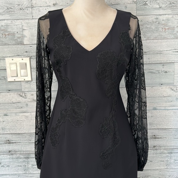 TERI JON by RICKIE FREEMAN BLACK COCKTAIL DRESS - Picture 3 of 14